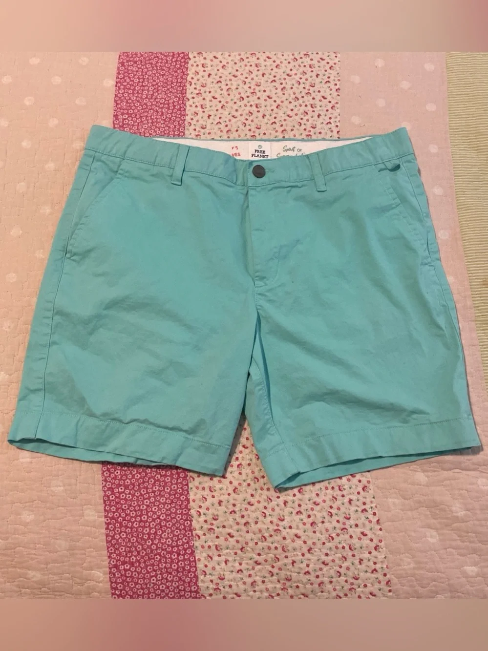 Free Planet Aqua Flat Front Men's Shorts